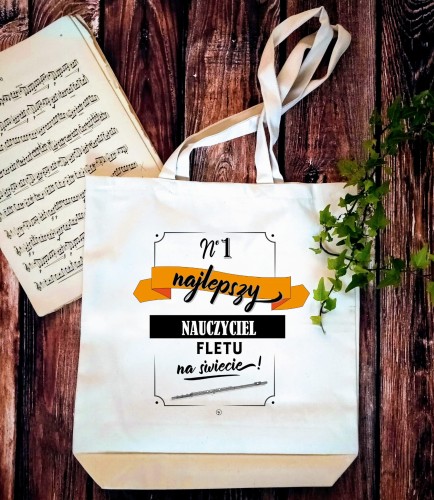 Nauczyciel fletu - Flet - Najlepszy nauczyciel - Torba 2 ucha