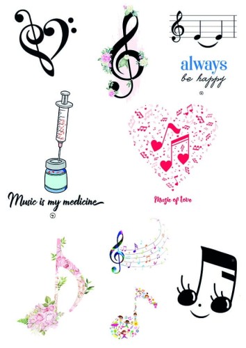 estaw muzycznych tatuaży - Tatuaże muzyczne