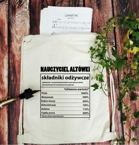 Altówka - Nauczyciel altówki - Składniki odżywcze - Worek plecak