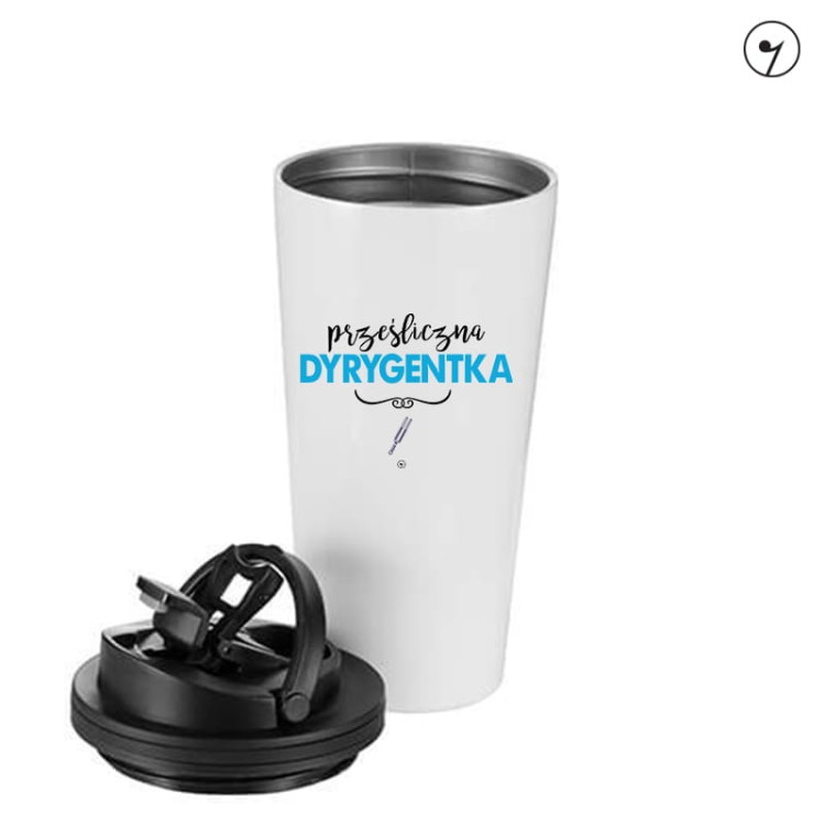 Prześliczna dyrygentka - Dyrygentka - Prezent dla dyrygentki - Kubek dyrygentki - Kubek termiczny - prezent dla muzyka - upominek dla muzyka - osemkowa.pl