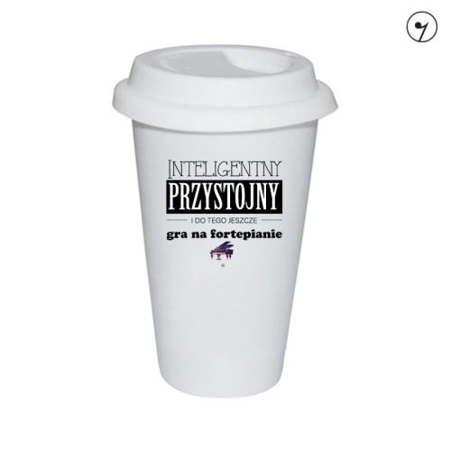 Fortepian - Pianino - Inteligentny przystojny gra na fortepianie - tumbler