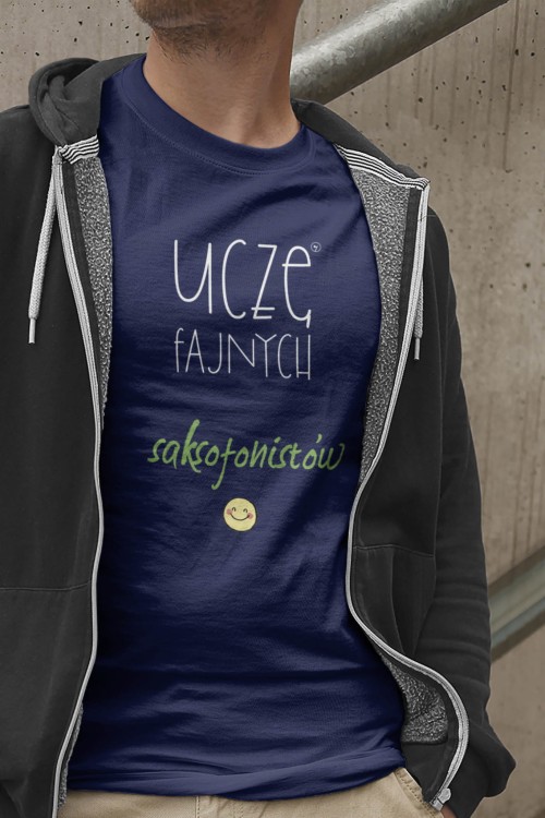 Saksofon - Nauczyciel gry na saksofonie - Uczę fajnych saksofonistów – Prezent dla nauczyciela saksofonu – Koszulka