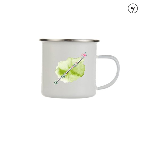 Flet - Kwiaty - Prezent dla flecisty - Prezent dla flecistki - Kubek emaliowany