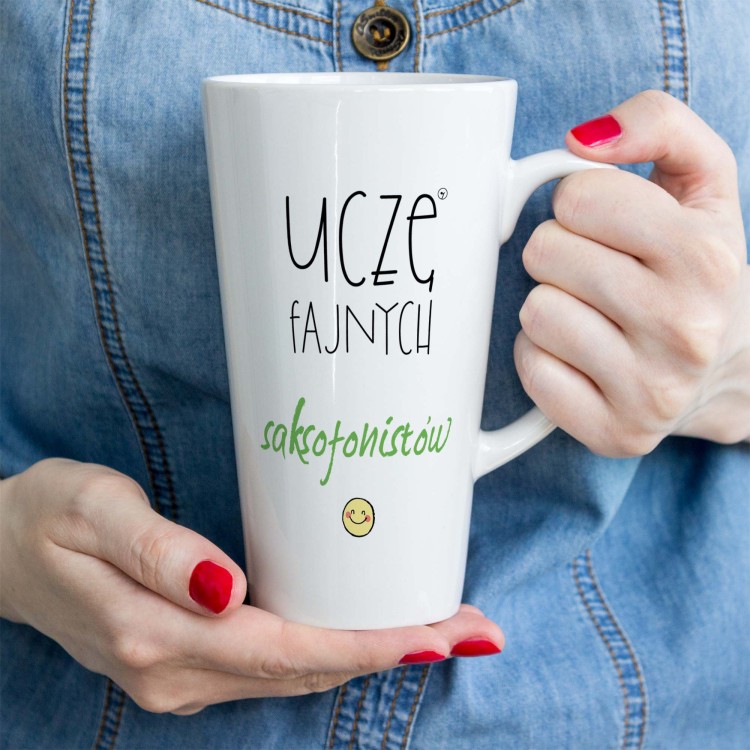 Nauczyciel – Saksofon - Uczę fajnych saksofonistów - Prezent dla nauczyciela gry na saksofonie - Kubek latte