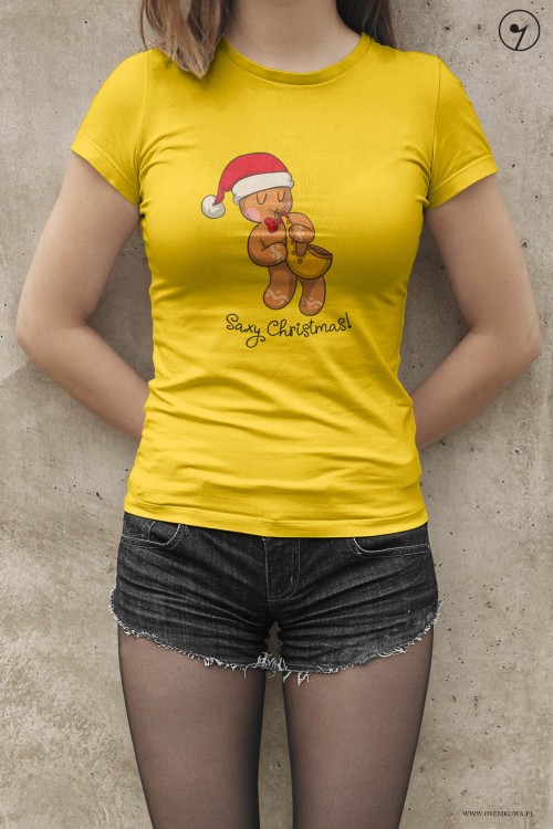 Ciastek - Saksofon - Saxy christmas - Koszulka - Prezent dla muzyka