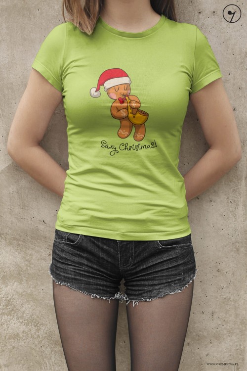 Ciastek - Saksofon - Saxy christmas - Koszulka - Prezent dla muzyka