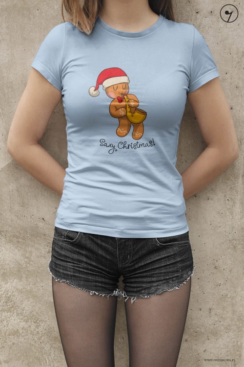 Ciastek - Saksofon - Saxy christmas - Koszulka - Prezent dla muzyka