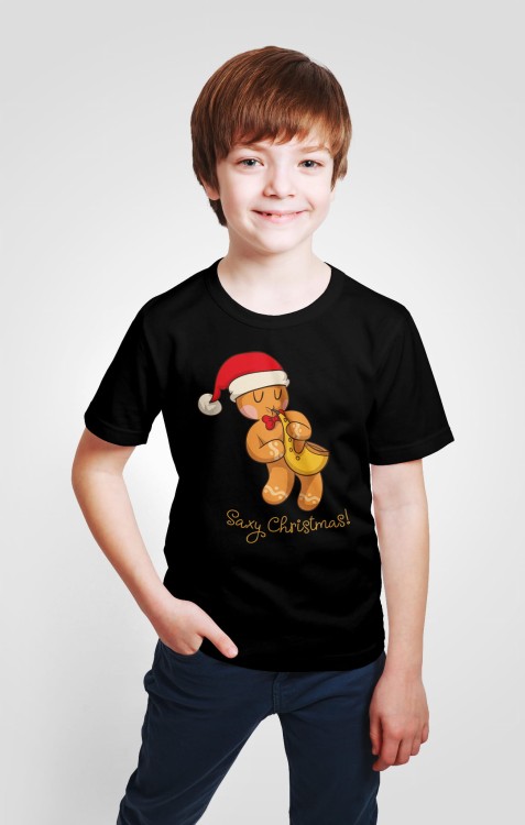 Ciastek - Saksofon - Saxy christmas - Koszulka dziecięca - prezent dla muzyka