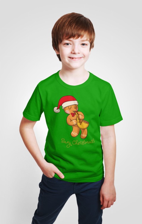 Ciastek - Saksofon - Saxy christmas - Koszulka dziecięca - prezent dla muzyka