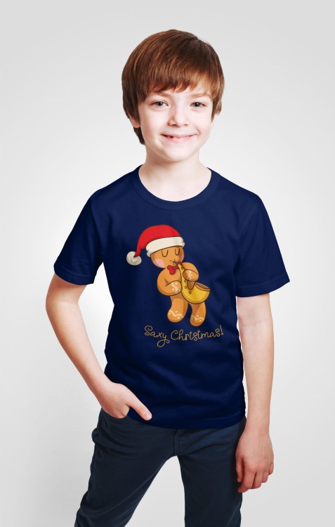 Ciastek - Saksofon - Saxy christmas - Koszulka dziecięca - prezent dla muzyka