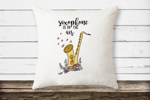 Saksofon - Saxophone is in the air - prezent dla saksofonisty - prezent dla saksofonistki - Poduszka