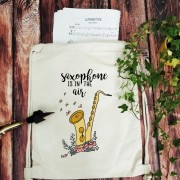 Saksofon - Saxophone is in the air - prezent dla saksofonisty - prezent dla saksofonistki - Worek-Plecak
