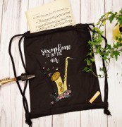 Saksofon - Saxophone is in the air - prezent dla saksofonisty - prezent dla saksofonistki - Worek-Plecak