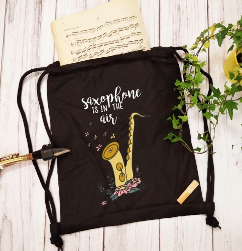 Saksofon - Saxophone is in the air - prezent dla saksofonisty - prezent dla saksofonistki - Worek-Plecak