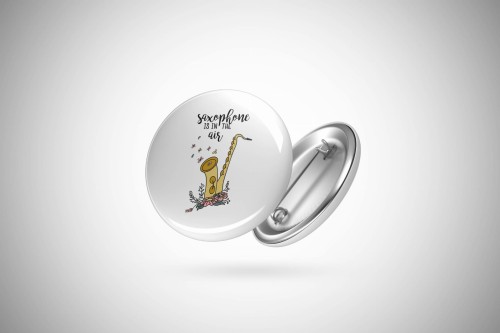 Saksofon - Saxophone is in the air - prezent dla saksofonisty - prezent dla saksofonistki - Przypinka