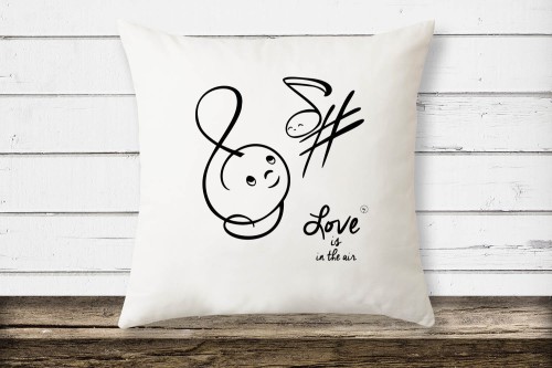Love Is in the Air - Walentynki - Prezent dla muzyka - Poduszka