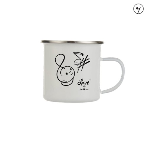 Love Is in the Air - Walentynki - Prezent dla muzyka - Kubek emaliowany