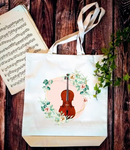 Wiolonczela - Kwiaty - Torba 2 ucha