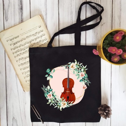 Wiolonczela - Kwiaty - Torba 2 ucha