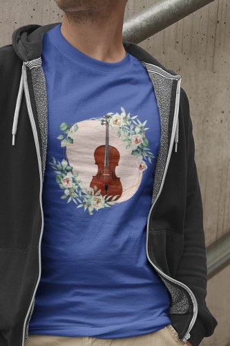 Wiolonczela - Kwiaty - prezent dla wiolonczelistki - prezent dla wiolonczelisty - Koszulka
