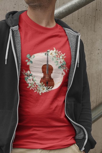 Wiolonczela - Kwiaty - prezent dla wiolonczelistki - prezent dla wiolonczelisty - Koszulka