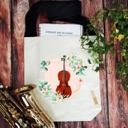 Wiolonczela - Kwiaty - prezent dla wiolonczelistki - prezent dla wiolonczelisty - Torba na ramię