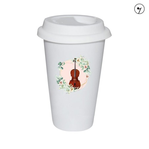 Wiolonczela - Kwiaty - prezent dla wiolonczelistki - prezent dla wiolonczelisty - Tumbler
