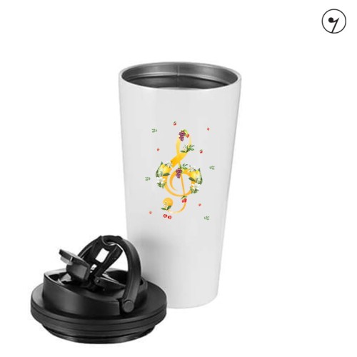 Klucz wiolinowy - Lato - Prezent dla muzyka - Kubek termiczny