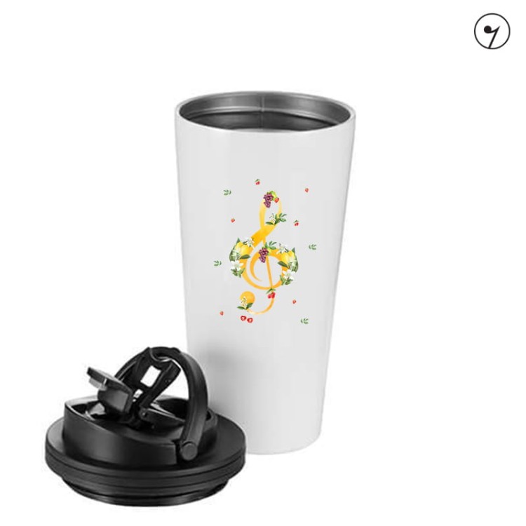 Klucz wiolinowy - Lato - Prezent dla muzyka - Kubek termiczny