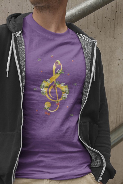 Klucz wiolinowy - Lato - Prezent dla muzyka - Koszulka