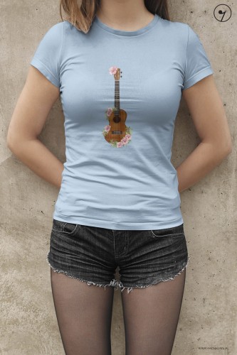 Ukulele - Kwiaty - Prezent dla ukulelistki - prezent dla ukulelisty - Koszulka
