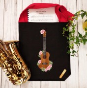 Ukulele - Kwiaty - Prezent dla ukulelistki - prezent dla ukulelisty - Torba na ramię