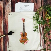 Ukulele - Kwiaty - Prezent dla ukulelistki - prezent dla ukulelisty - Torba na ramię