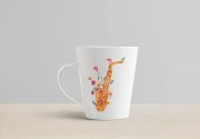 Saksofon - Maki - Prezent dla saksofonistki - Prezent dla saksofonisty - Kubek latte
