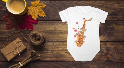 Saksofon - Saksofon maki - Prezent dla saksofonistki - Body z saksofonem - Body – Bodziak