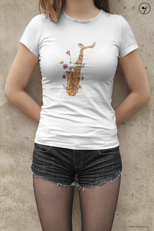 Saksofon - Maki - Prezent dla saksofonistki - Prezent dla saksofonisty - Koszulka