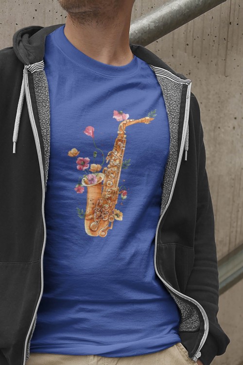 Saksofon - Maki - Prezent dla saksofonistki - Prezent dla saksofonisty - Koszulka