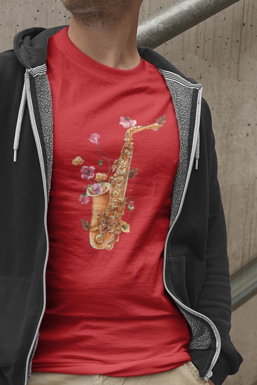 Saksofon - Maki - Prezent dla saksofonistki - Prezent dla saksofonisty - Koszulka