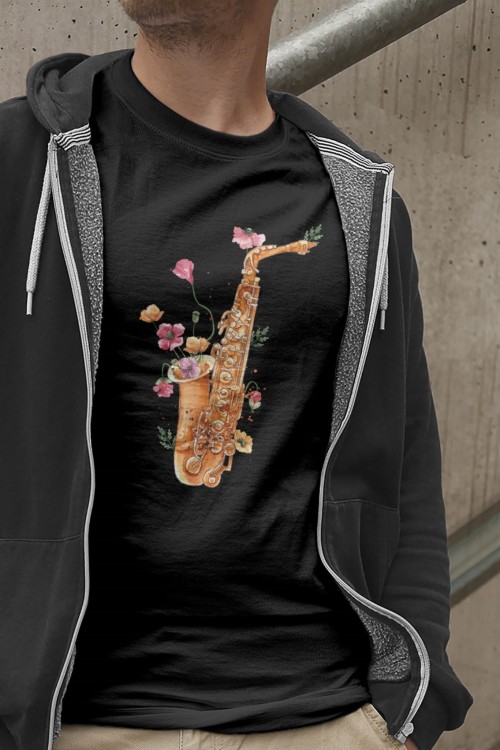 Saksofon - Maki - Prezent dla saksofonistki - Prezent dla saksofonisty - Koszulka