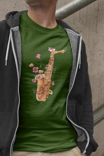 Saksofon - Maki - Prezent dla saksofonistki - Prezent dla saksofonisty - Koszulka