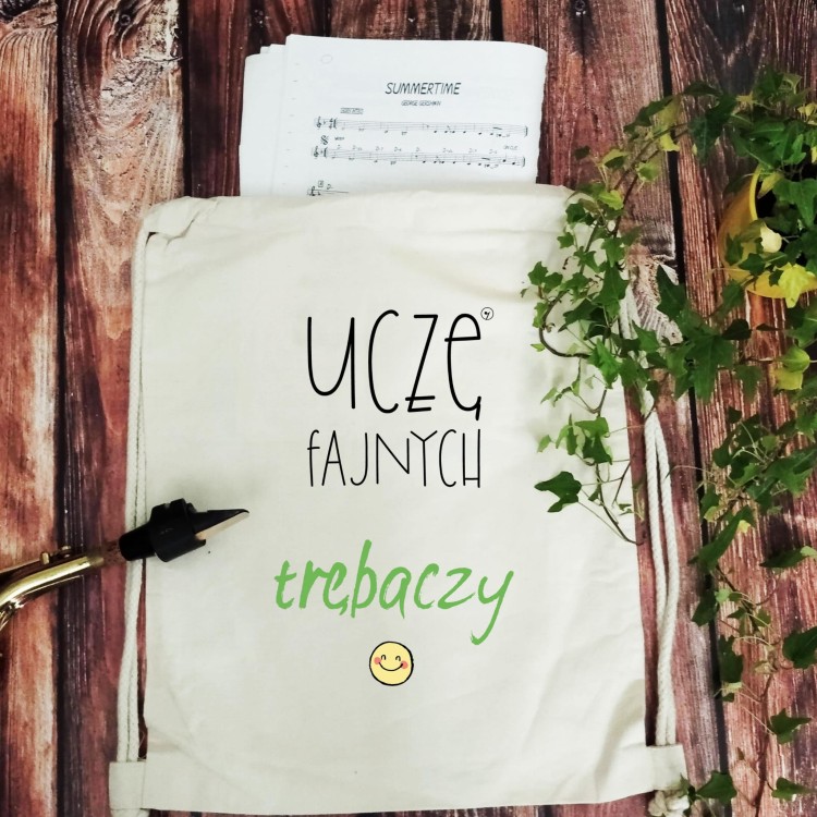 Nauczyciel – Trąbka - Uczę fajnych trębaczy - prezent dla nauczyciela trąbki - Worek plecak