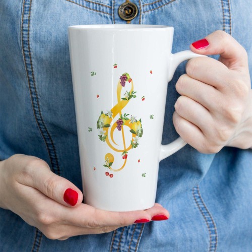 Klucz wiolinowy - Lato - Prezent dla muzyka - Kubek latte