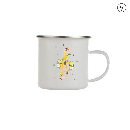 Klucz wiolinowy - Lato - Prezent dla muzyka - Kubek emaliowany