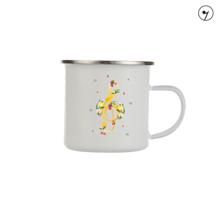 Klucz wiolinowy - Lato - Prezent dla muzyka - Kubek emaliowany