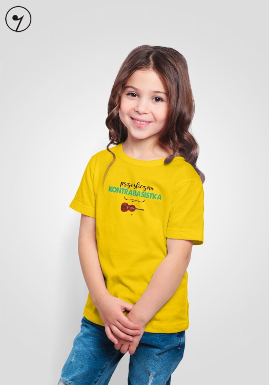 Kontrabas - Kontrabasistka - Prześliczna kontrabasistka - Prezent dla kontrabasistki - Koszulka dziecięca