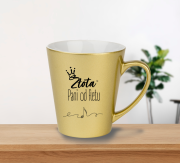 Złoty nauczyciel fletu - Złota Pani od fletu - Flet - Prezent dla nauczyciela gry na flecie - Kubek latte