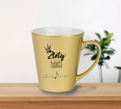 Złoty tubista - Złota tubistka - Tuba - Prezent dla tubisty - Prezent dla tubistki - Kubek latte