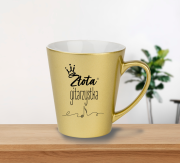 Złoty gitarzysta - Złota gitarzystka - Gitara - Gitara elektryczna - Prezent dla gitarzysty - Prezent dla gitarzystki - Kubek latte