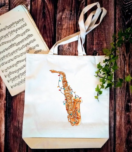 Saksofon lampki - Saksofon - Prezent dla saksofonistki - Prezent dla saksofonisty -Torba z saksofonem – Torba 2 ucha - osemkowa.pl - prezent dla muzyka - upominek dla muzyka