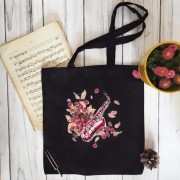 Saksofon - Saksofon w malinach - Prezent dla saksofonistki - Torba z saksofonem - Torba 2 ucha